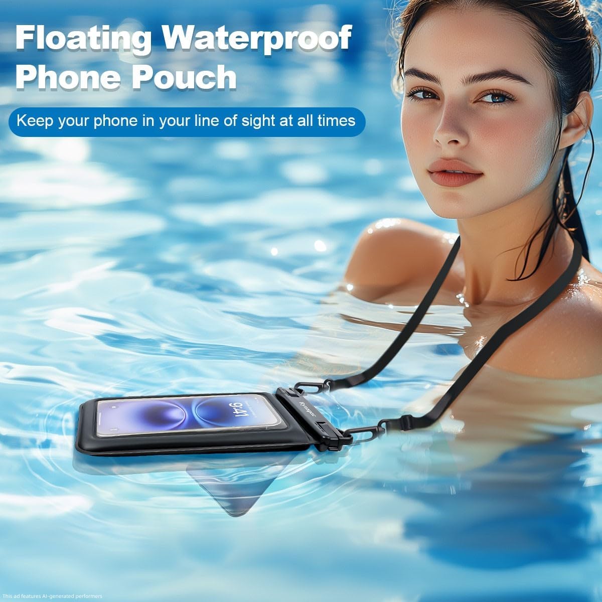 Rynapac Floating Waterproof Phone Pouch, 2-Pack – IPX8 Dual Compartment, Up to 8.5"