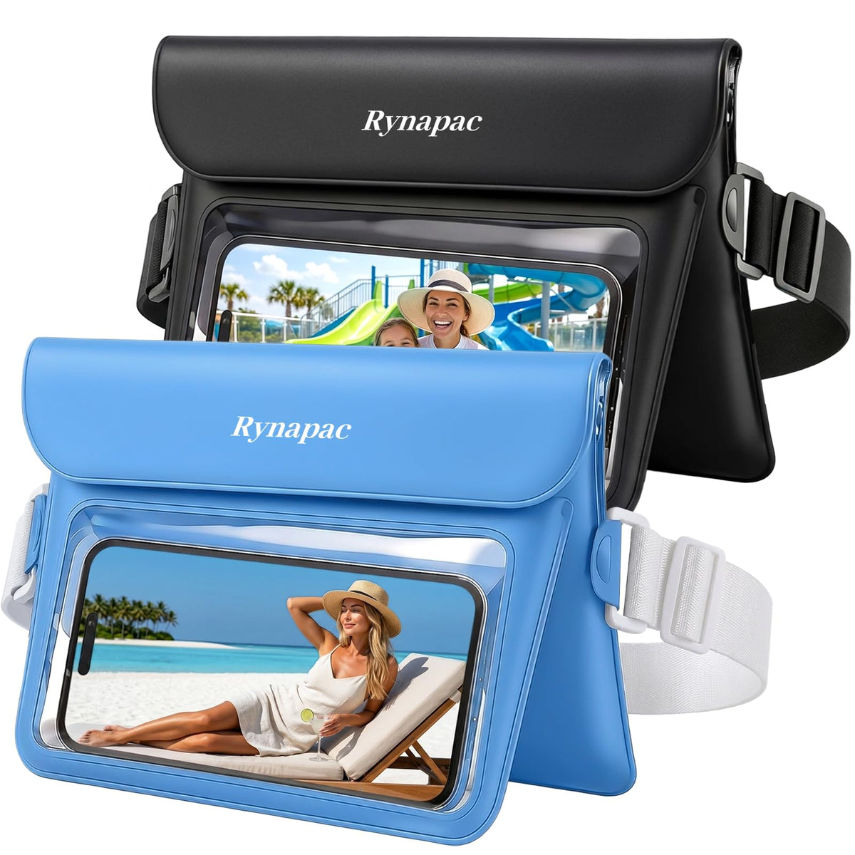 Rynapac Waterproof Fanny Pack, 2-Pack – IPX8 Dual-Layer Design