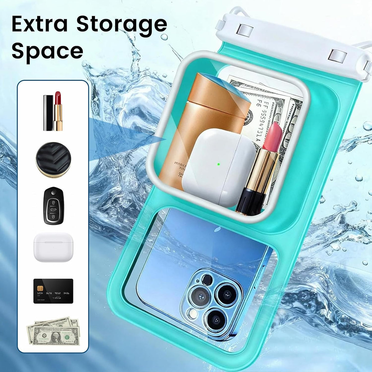 Niveaya Floating Waterproof Phone Pouch, 2-Pack – IPX8, Up to 8.5"