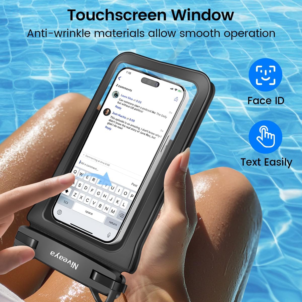 Niveaya Floating Waterproof Phone Pouch, 2-Pack – IPX8 Dual Compartment