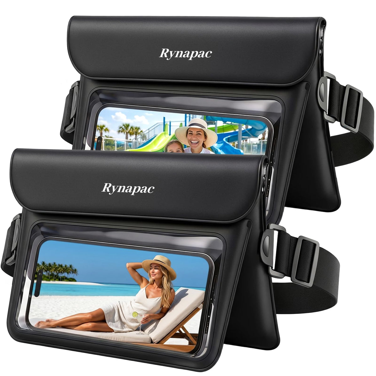 Rynapac Waterproof Fanny Pack, 2-Pack – IPX8 Dual-Layer Design