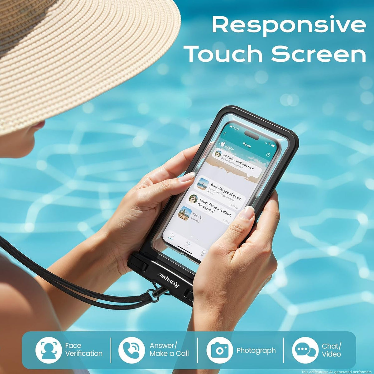ynapac Waterproof Phone Pouch, 2-Pack – IPX8, Up to 8.5"