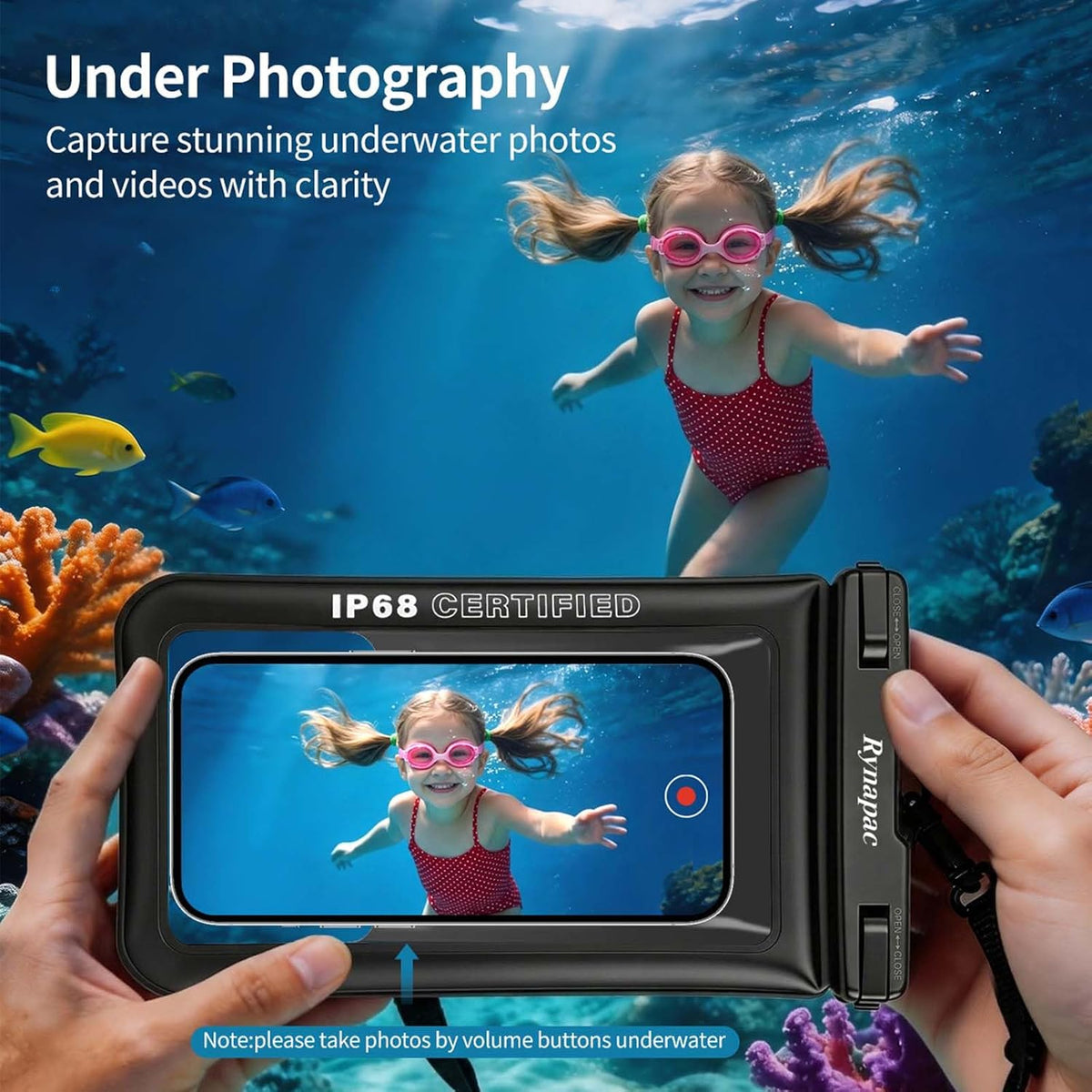 Rynapac Floating Waterproof Phone Pouch, 2-Pack – IP68, Up to 9.0"