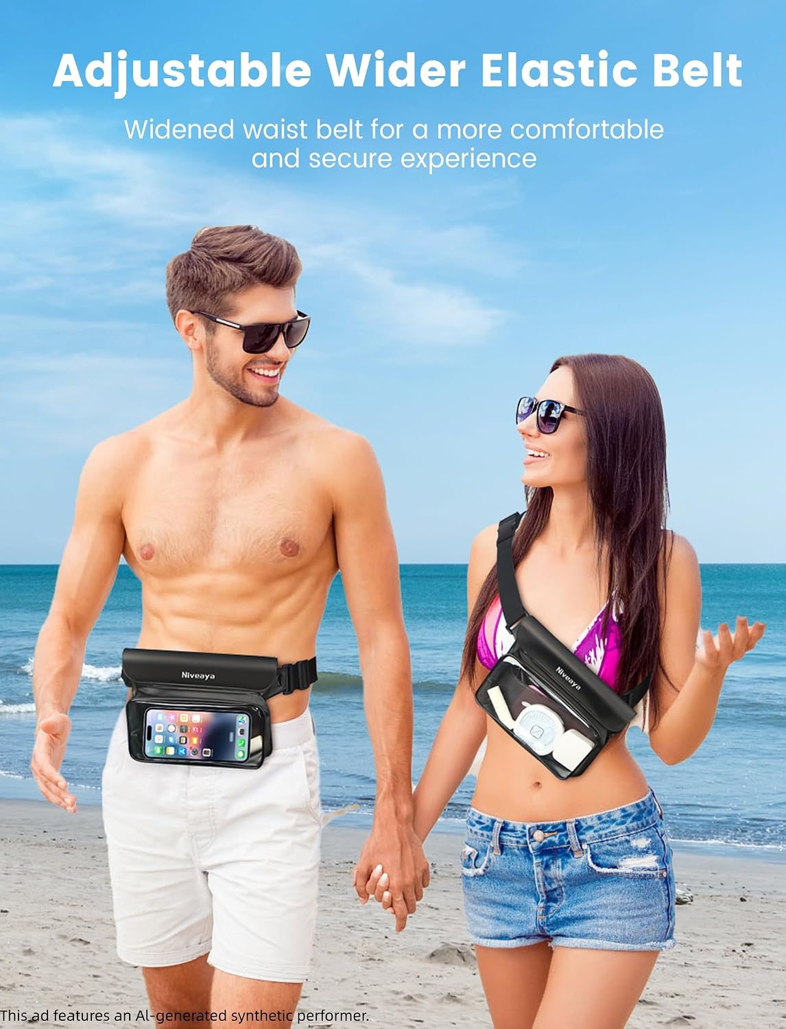 Niveaya Floating Waterproof Fanny Pack, 2-Pack – IPX8, Up to 9.5"