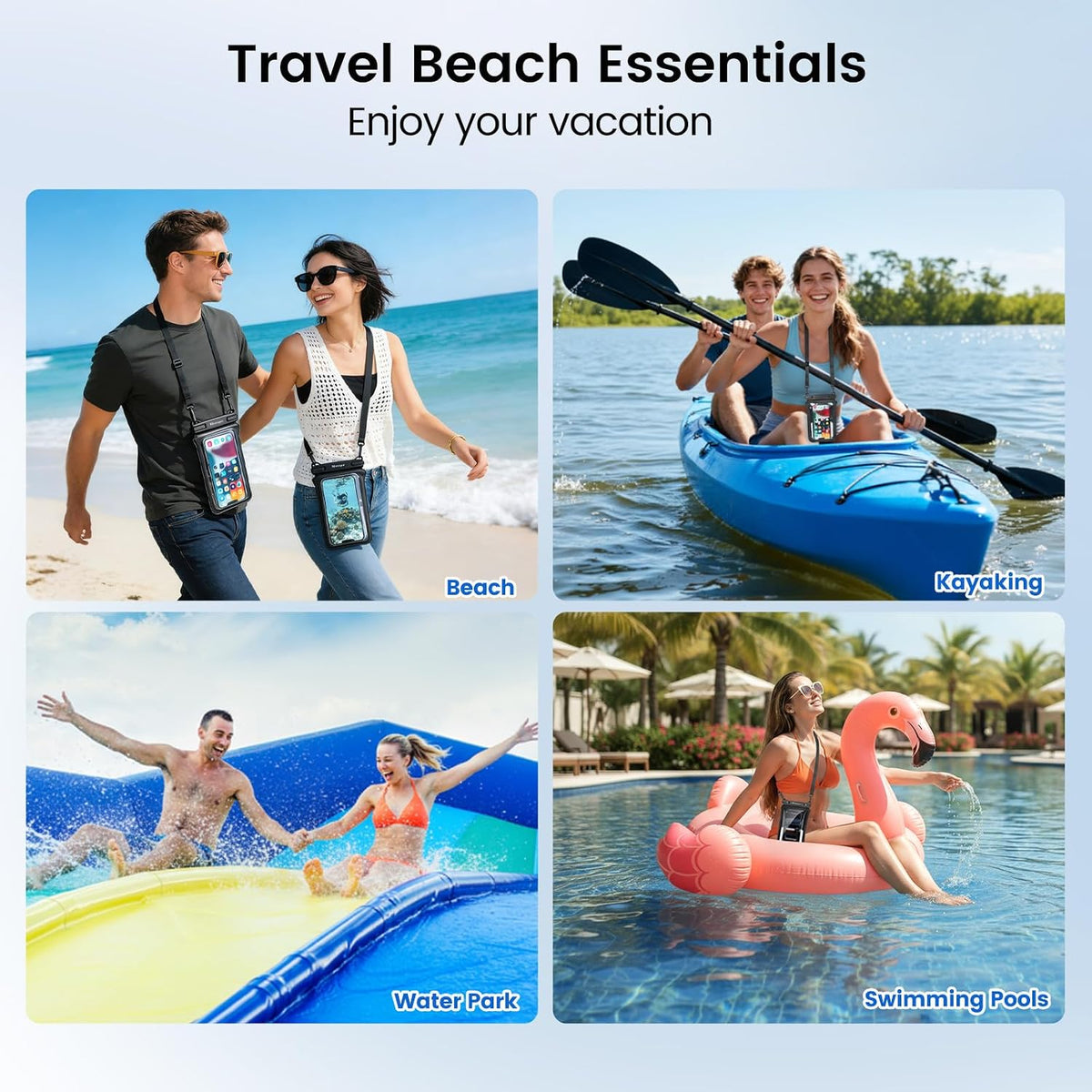 Niveaya Floating Waterproof Phone Pouch, 2-Pack – IPX8 Dual Compartment