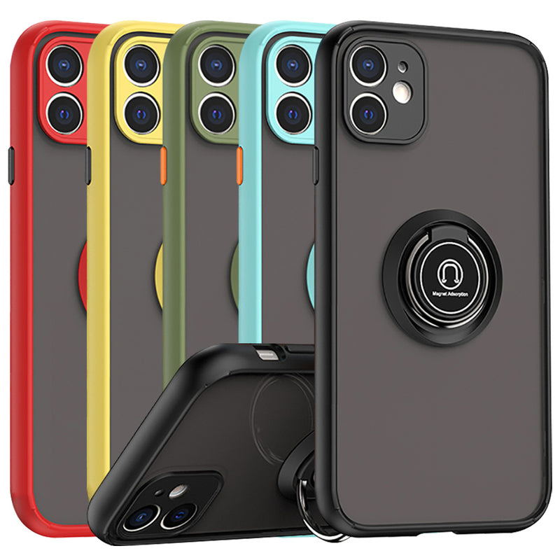 TJS "Define" Ring Kickstand Phone Case for iPhone 11
