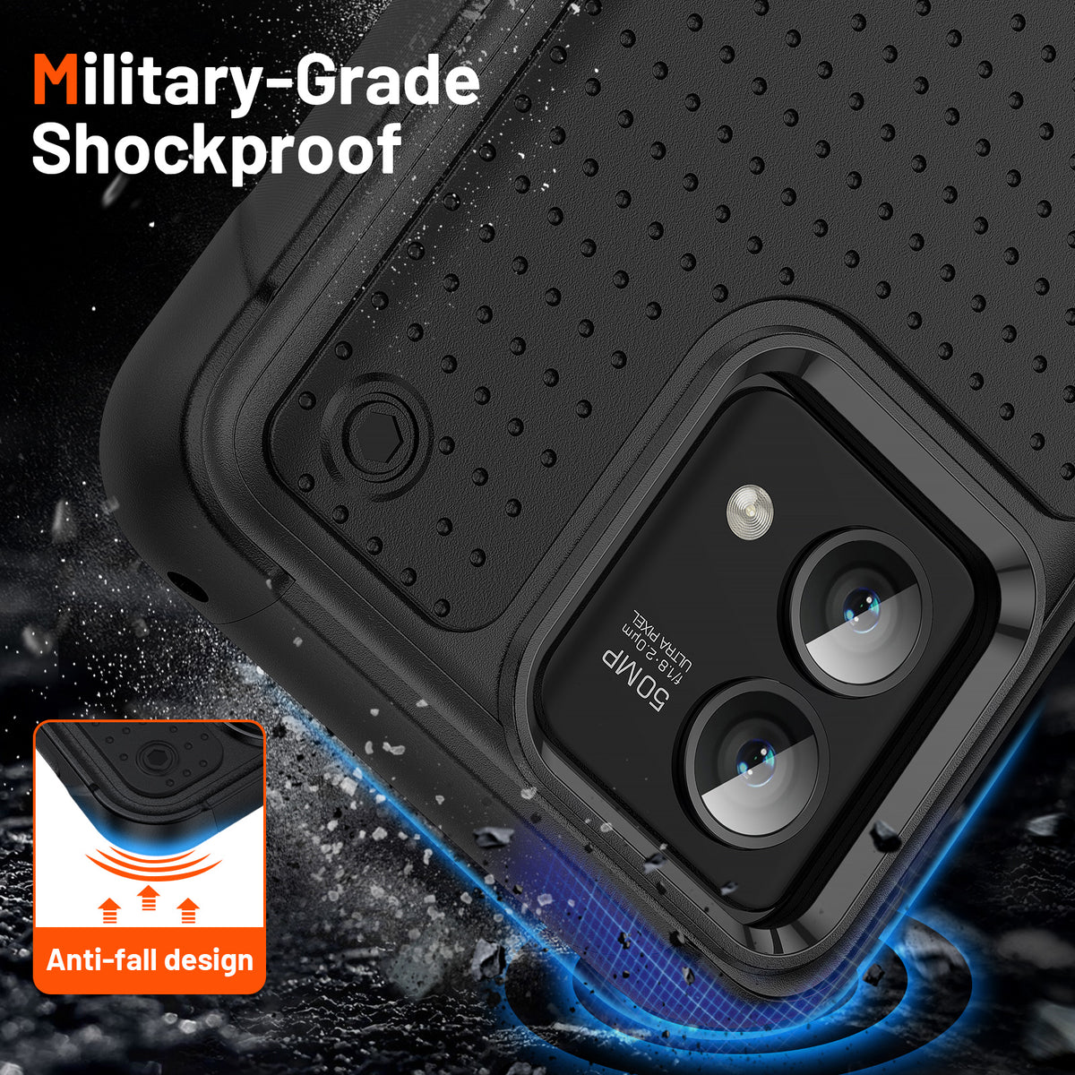 TJS "Prevail" Hybrid Phone Case for Motorola G Stylus 5G 2023