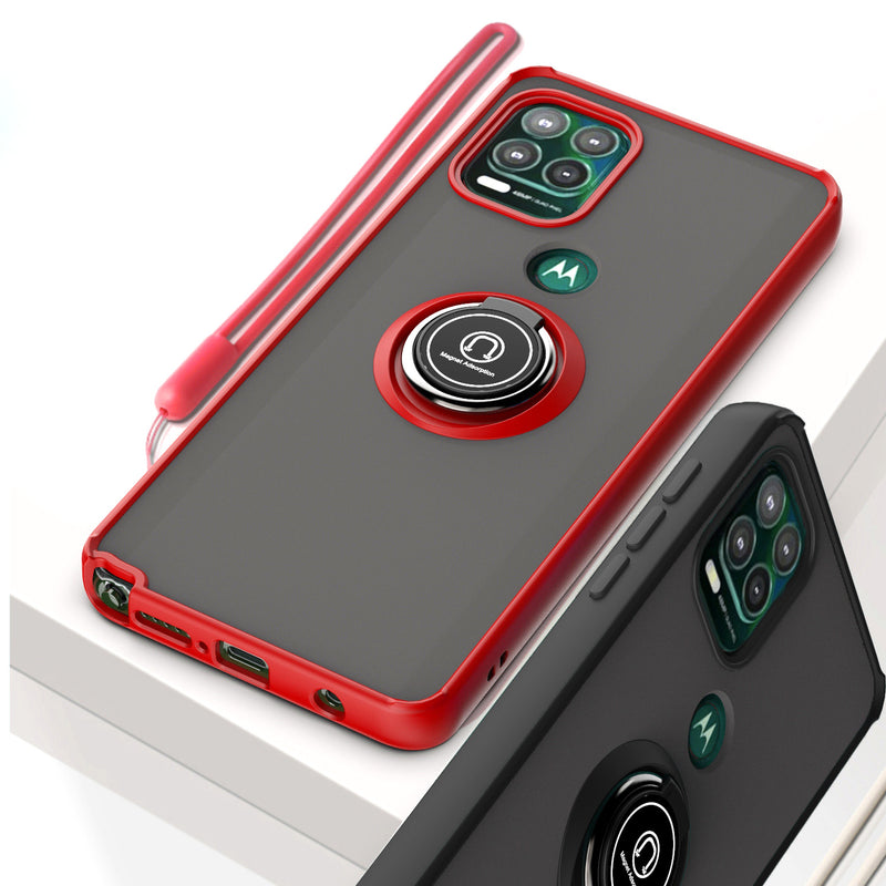 TJS "Define" Ring Kickstand Phone Case for Motorola G Stylus 5G 2021