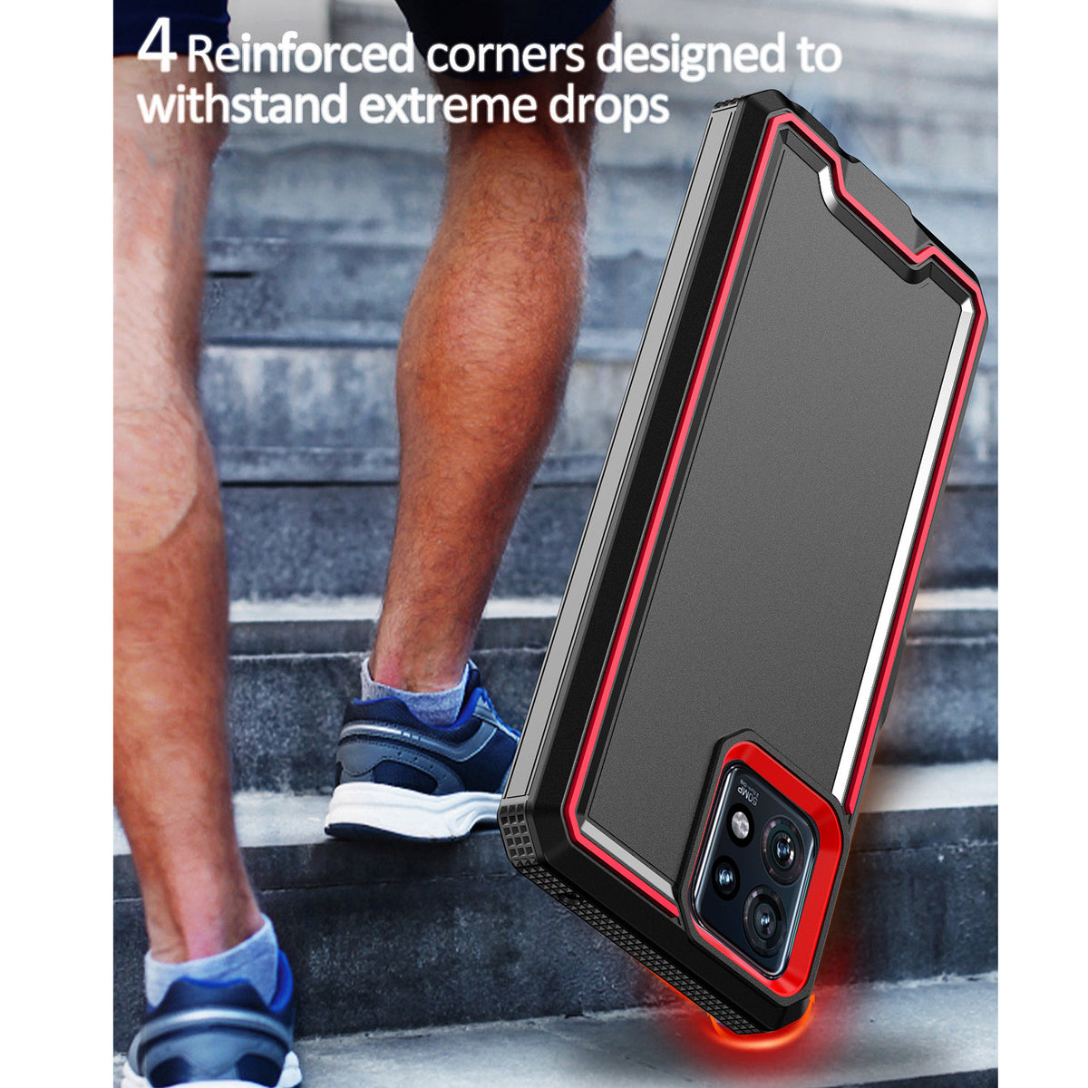 TJS "Reveal" Hybrid Phone Case for Motorola Edge Plus 2023