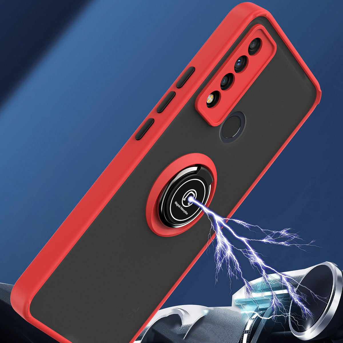 TJS "Define" Ring Kickstand Phone Case for TCL 20XE