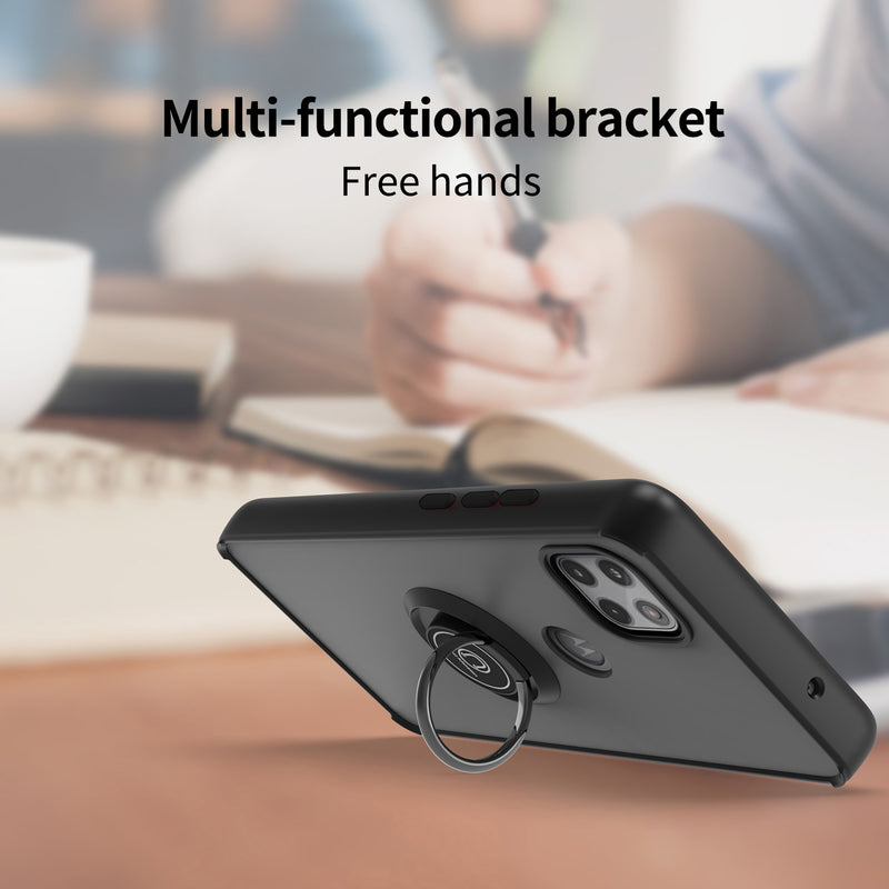 TJS "Define" Ring Kickstand Phone Case for Motorola One 5G Ace