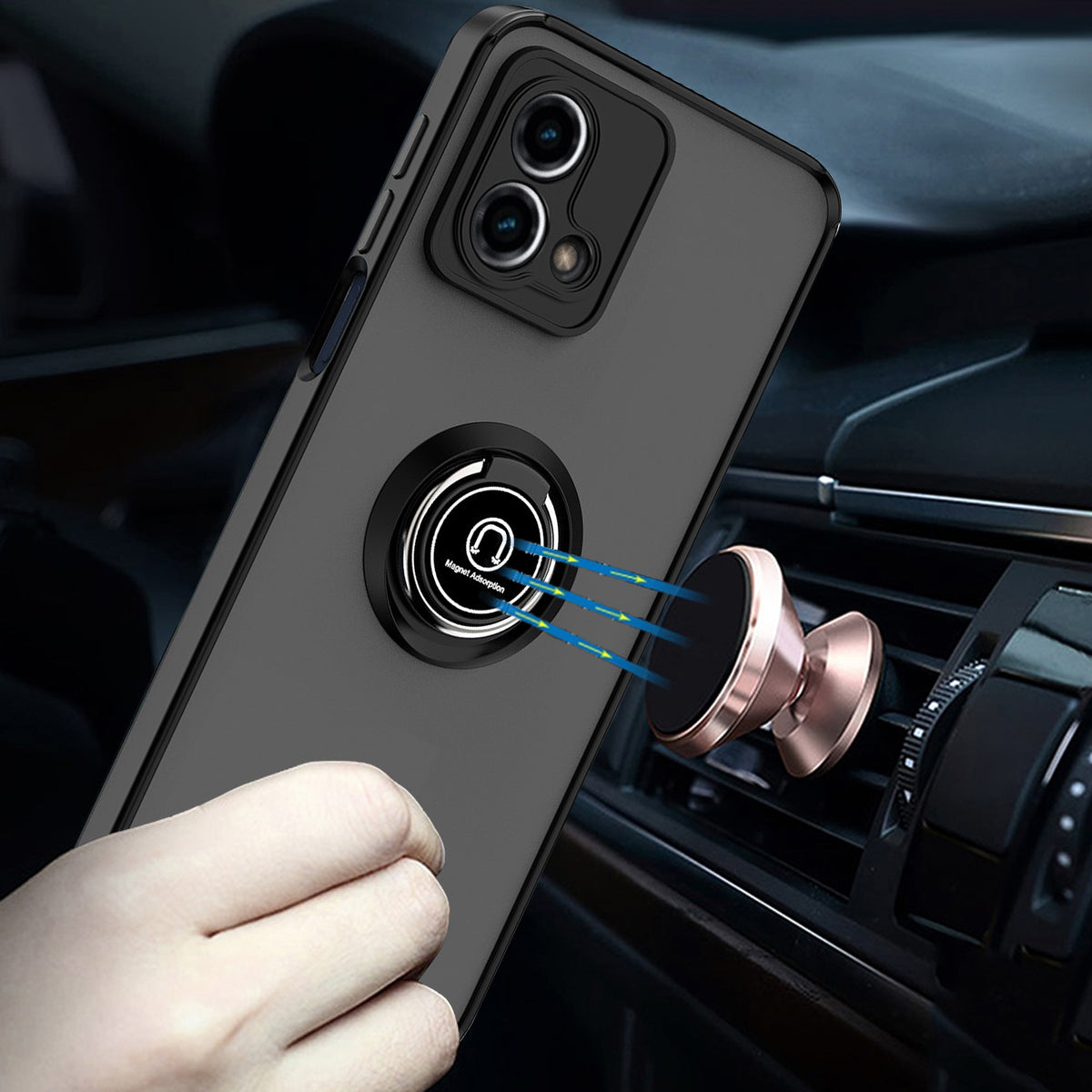 TJS "Define" Ring Kickstand Phone Case for Motorola G Stylus 5G 2023