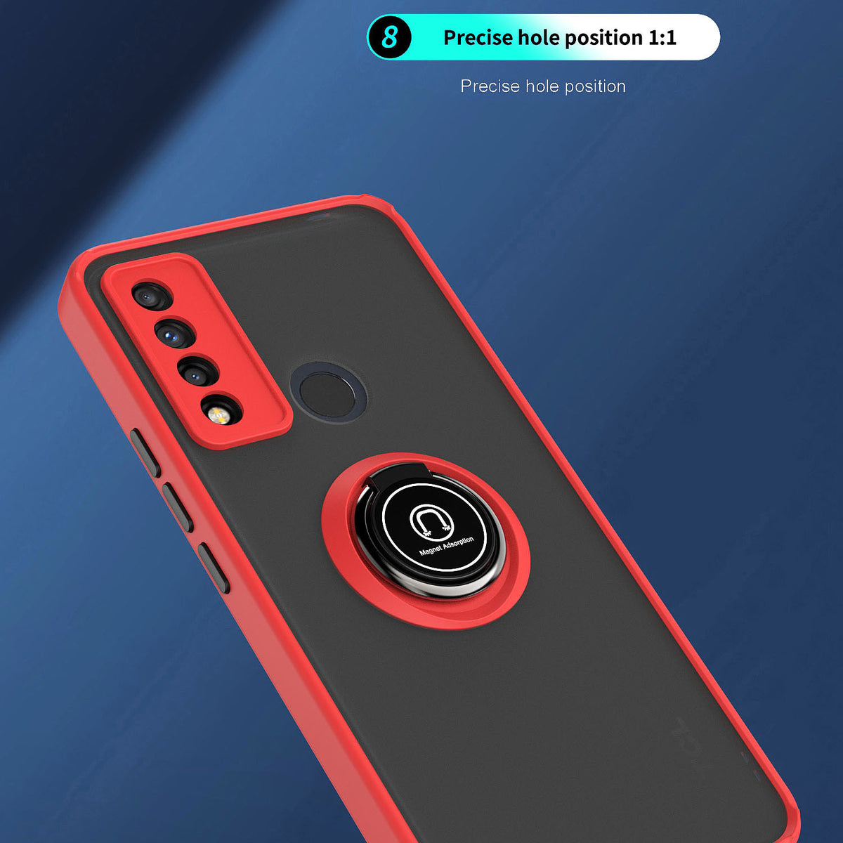 TJS "Define" Ring Kickstand Phone Case for TCL 20XE