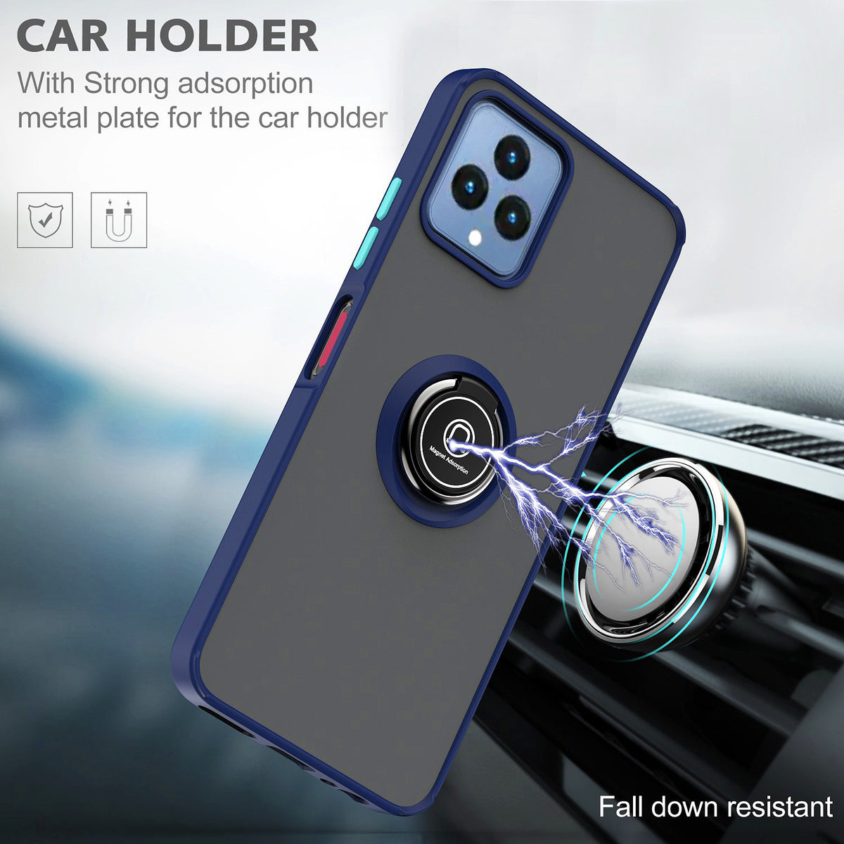 TJS "Define" Ring Kickstand Phone Case for T-mobile Revvl 6 5G