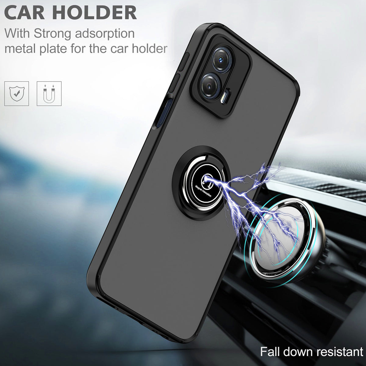 TJS "Define" Ring Kickstand Phone Case for Motorola G 5G 2023