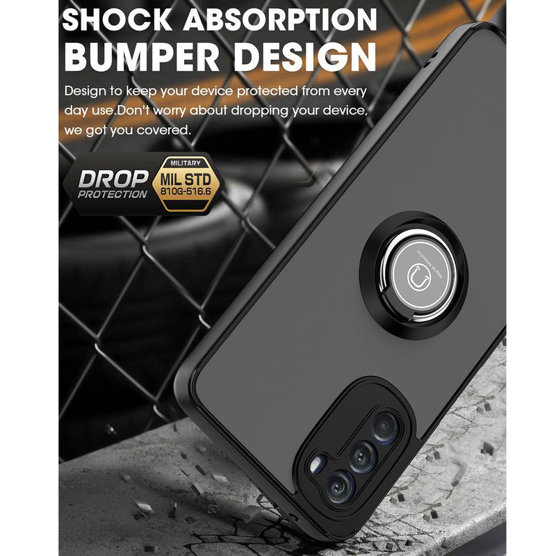 TJS "Define" Ring Kickstand Phone Case for Motorola G 5G 2022