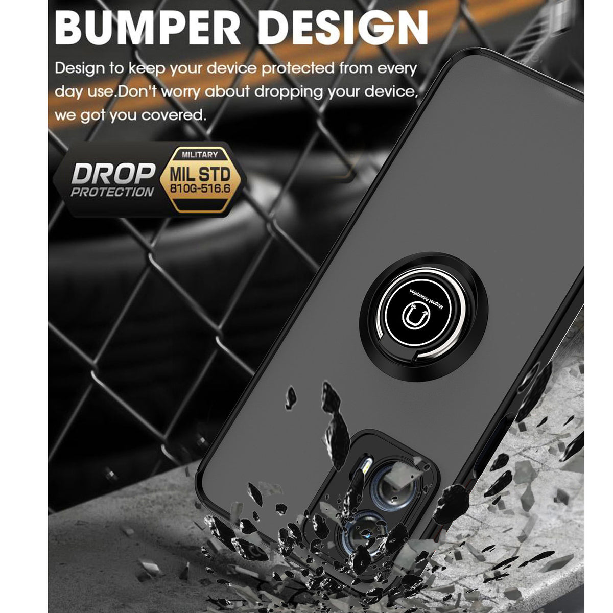 TJS "Define" Ring Kickstand Phone Case for Motorola G 5G 2023