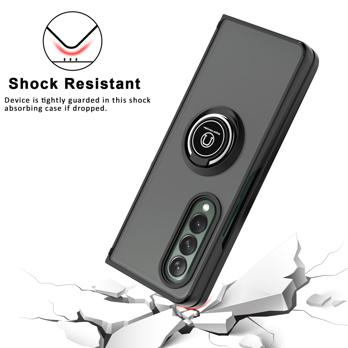 TJS "Define" Ring Kickstand Phone Case for Samsung Z Fold4