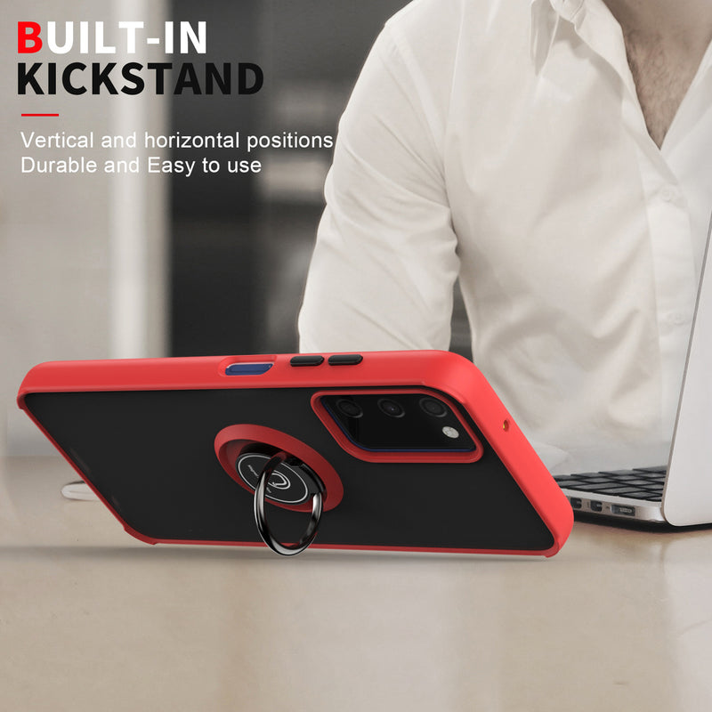 TJS "Define" Ring Kickstand Phone Case for Samsung Galaxy A03s