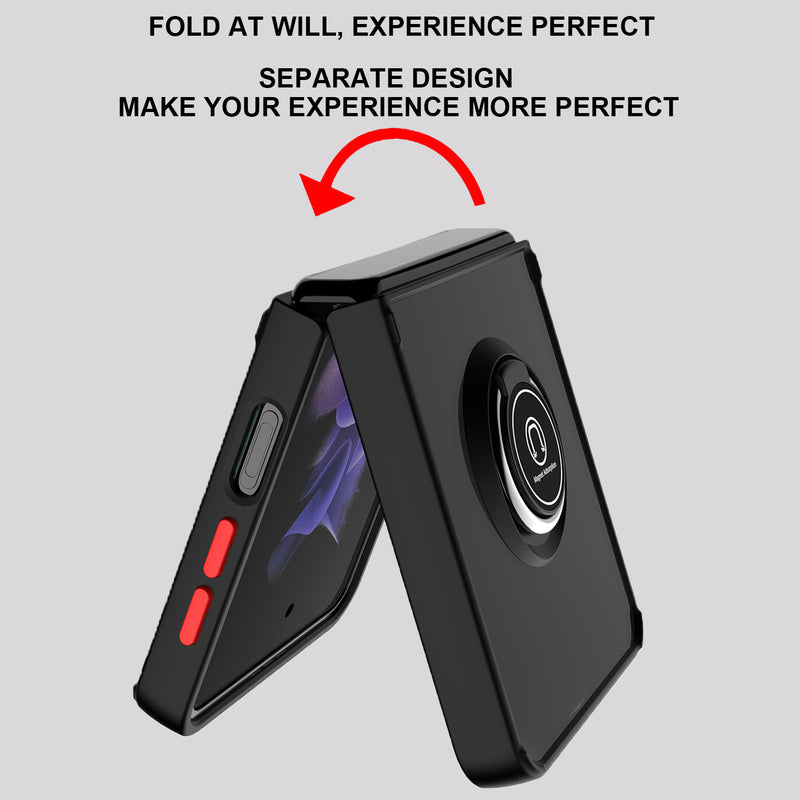 TJS "Define" Ring Kickstand Phone Case for Samsung Galaxy Z Filp 3
