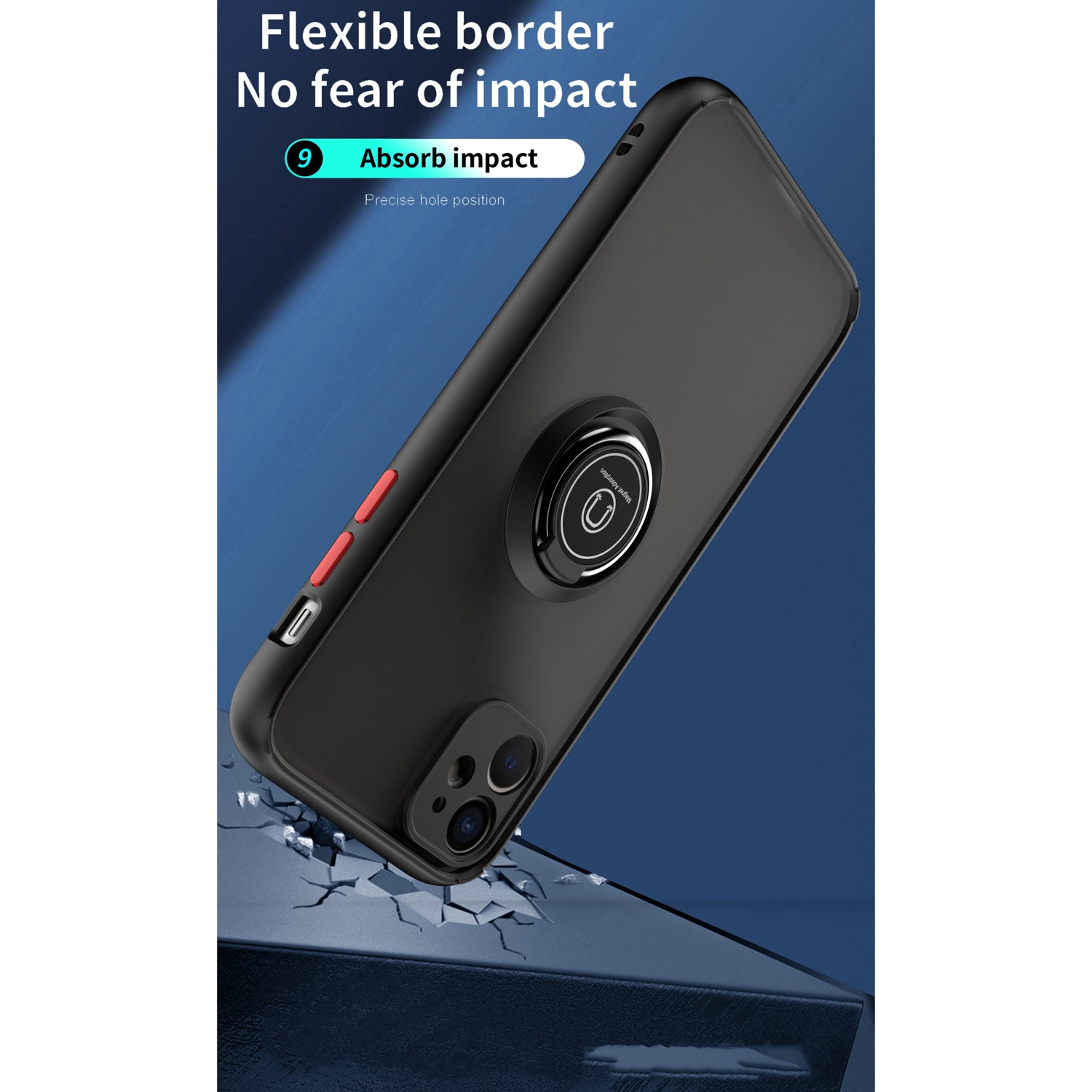 TJS "Define" Ring Kickstand Phone Case for iPhone 11