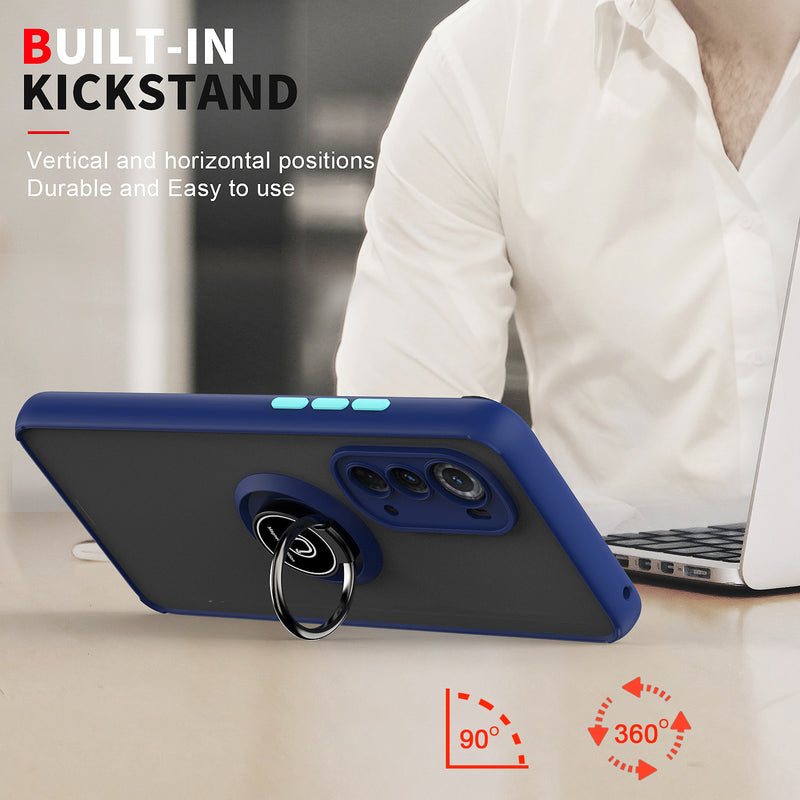 TJS "Define" Ring Kickstand Phone Case for Motorola Edge 5G 2022