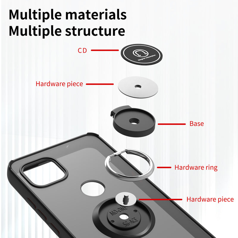 TJS "Define" Ring Kickstand Phone Case for Motorola One 5G Ace