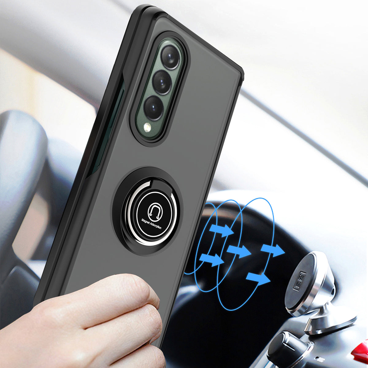 TJS "Define" Ring Kickstand Phone Case for Samsung Z Fold4