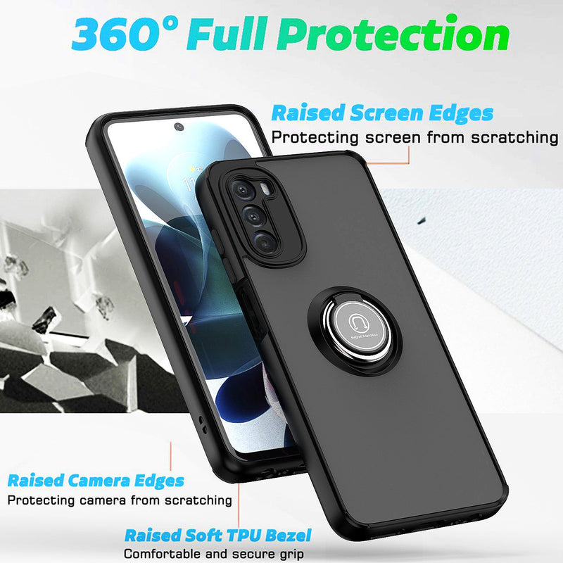 TJS "Define" Ring Kickstand Phone Case for Motorola G 5G 2022