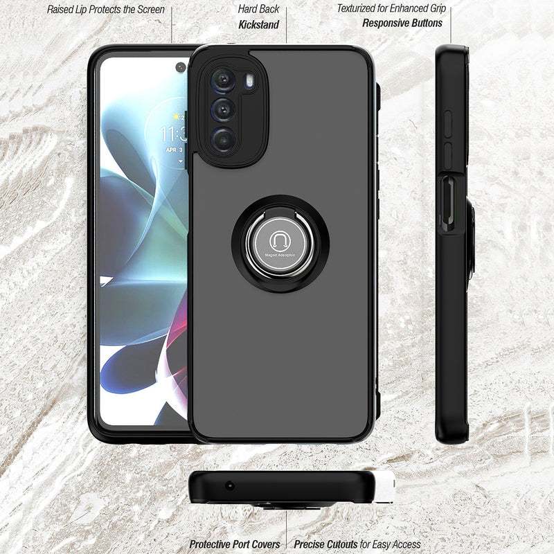 TJS "Define" Ring Kickstand Phone Case for Motorola G 5G 2022