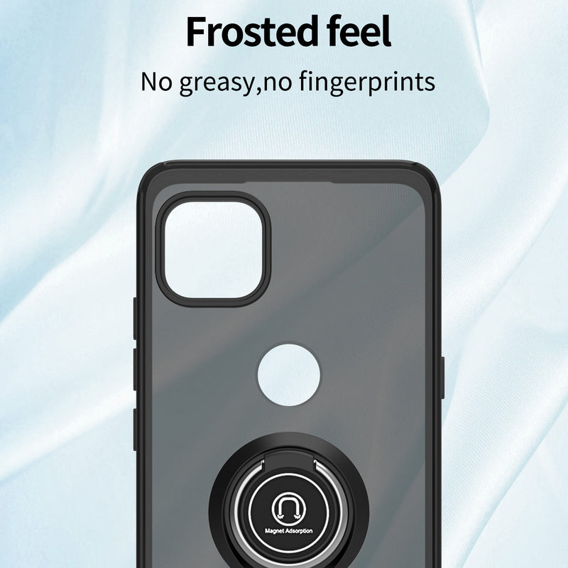 TJS "Define" Ring Kickstand Phone Case for Motorola One 5G Ace