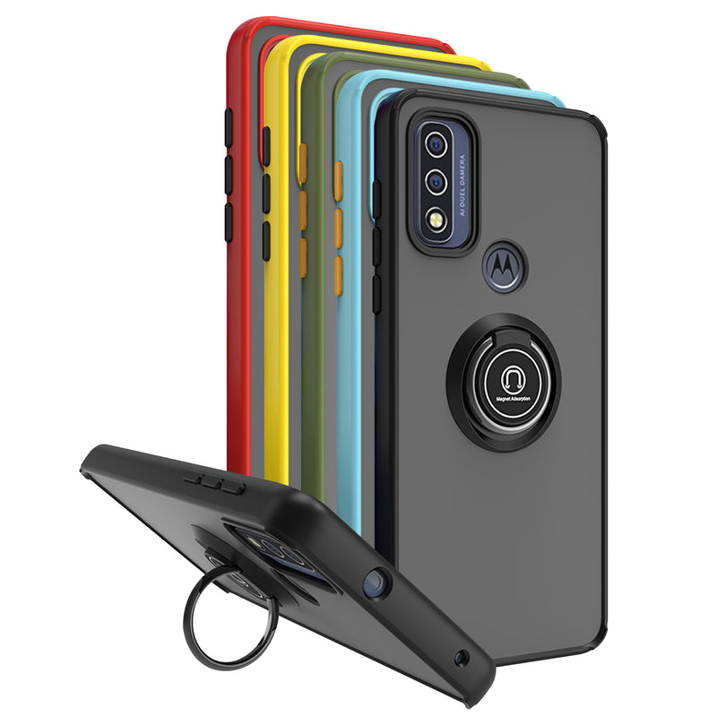 TJS "Define" Ring Kickstand Phone Case for Motorola G pure 2021