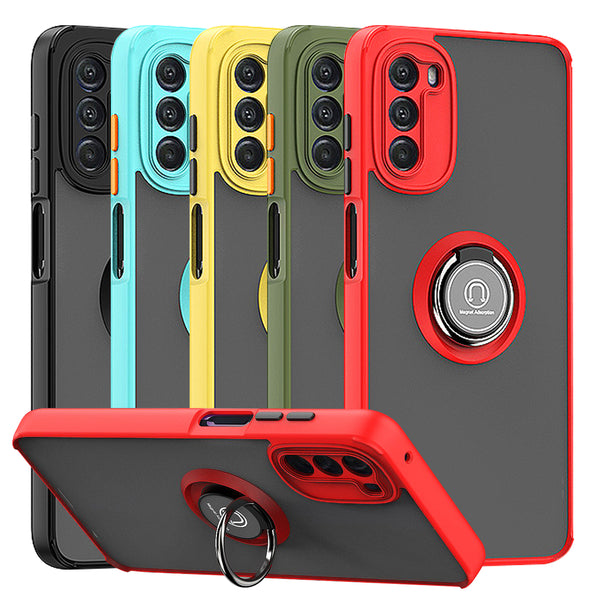 TJS "Define" Ring Kickstand Phone Case for Motorola G 5G 2022