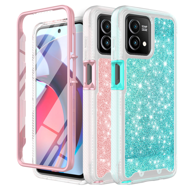 TJS "JUNO" Built-in Screen Protector Full-Body Protection Phone Case for Motorola G Stylus 5G 2023