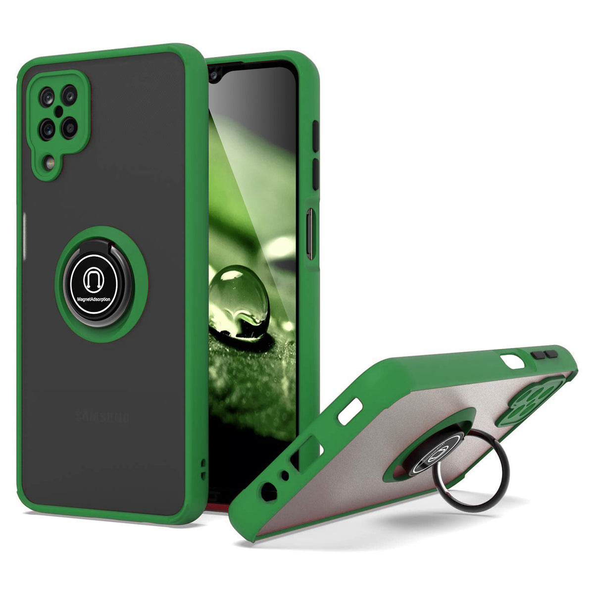 TJS "Define" Ring Kickstand Phone Case for Samsung A12