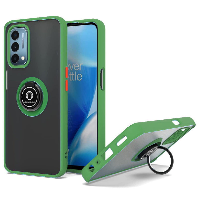 TJS "Define" Ring Kickstand Phone Case for OnePlus Nord N200