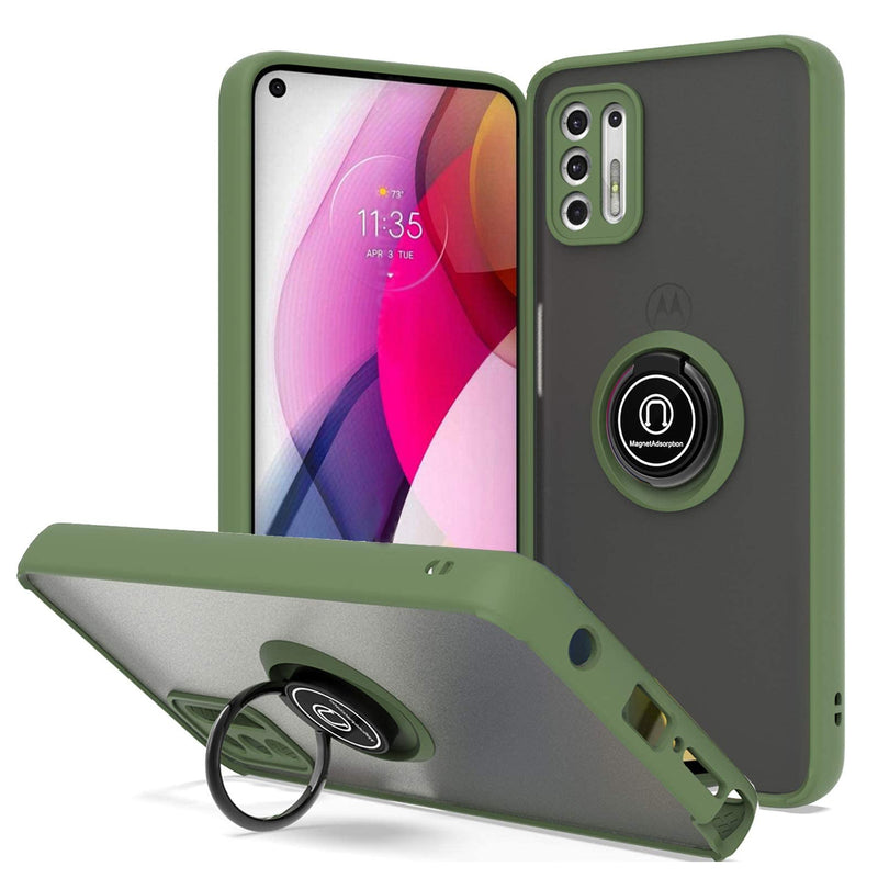 TJS "Define" Ring Kickstand Phone Case for Motorola G Stylus 2021