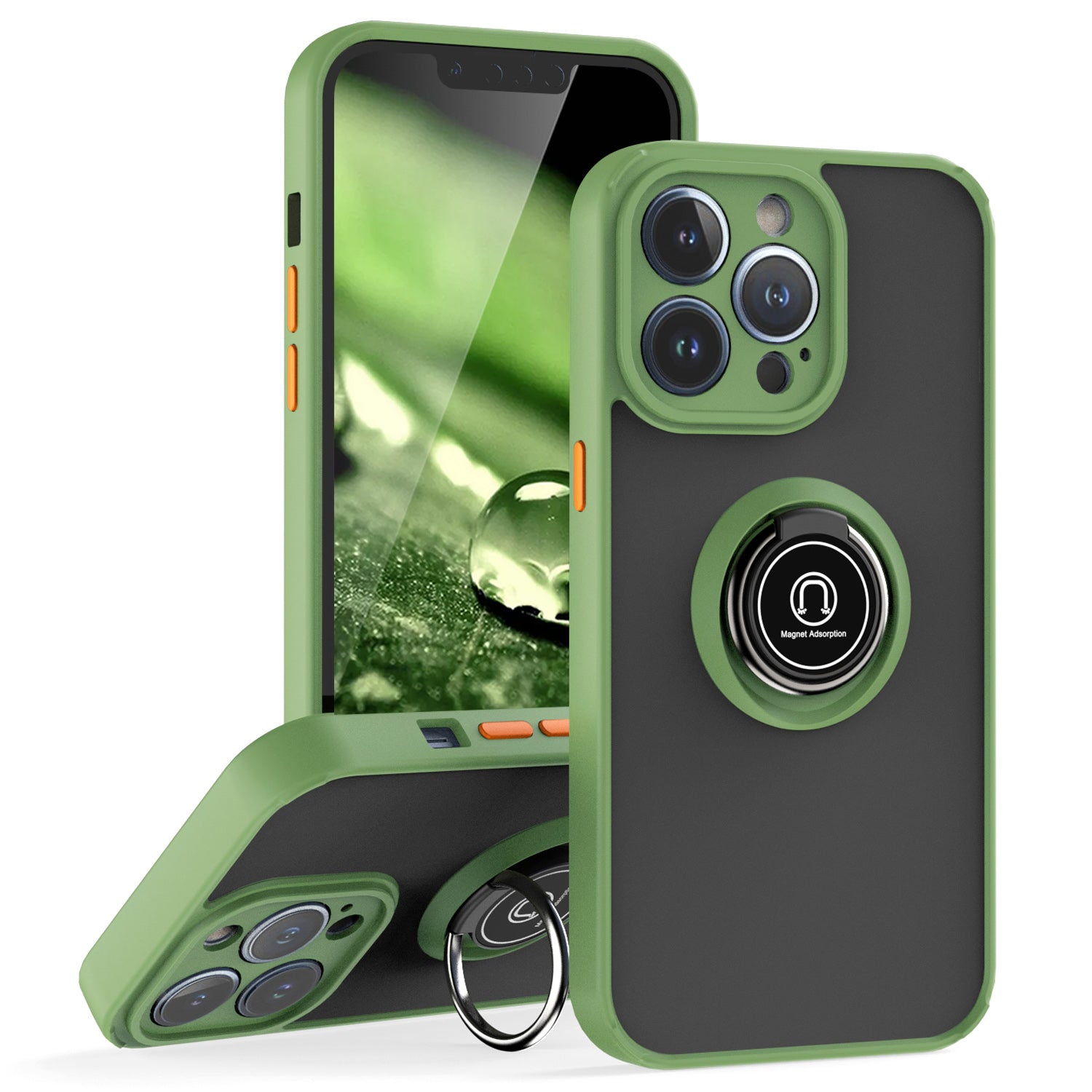 TJS "Define" Ring Kickstand Phone Case for iPhone 13 Pro Max