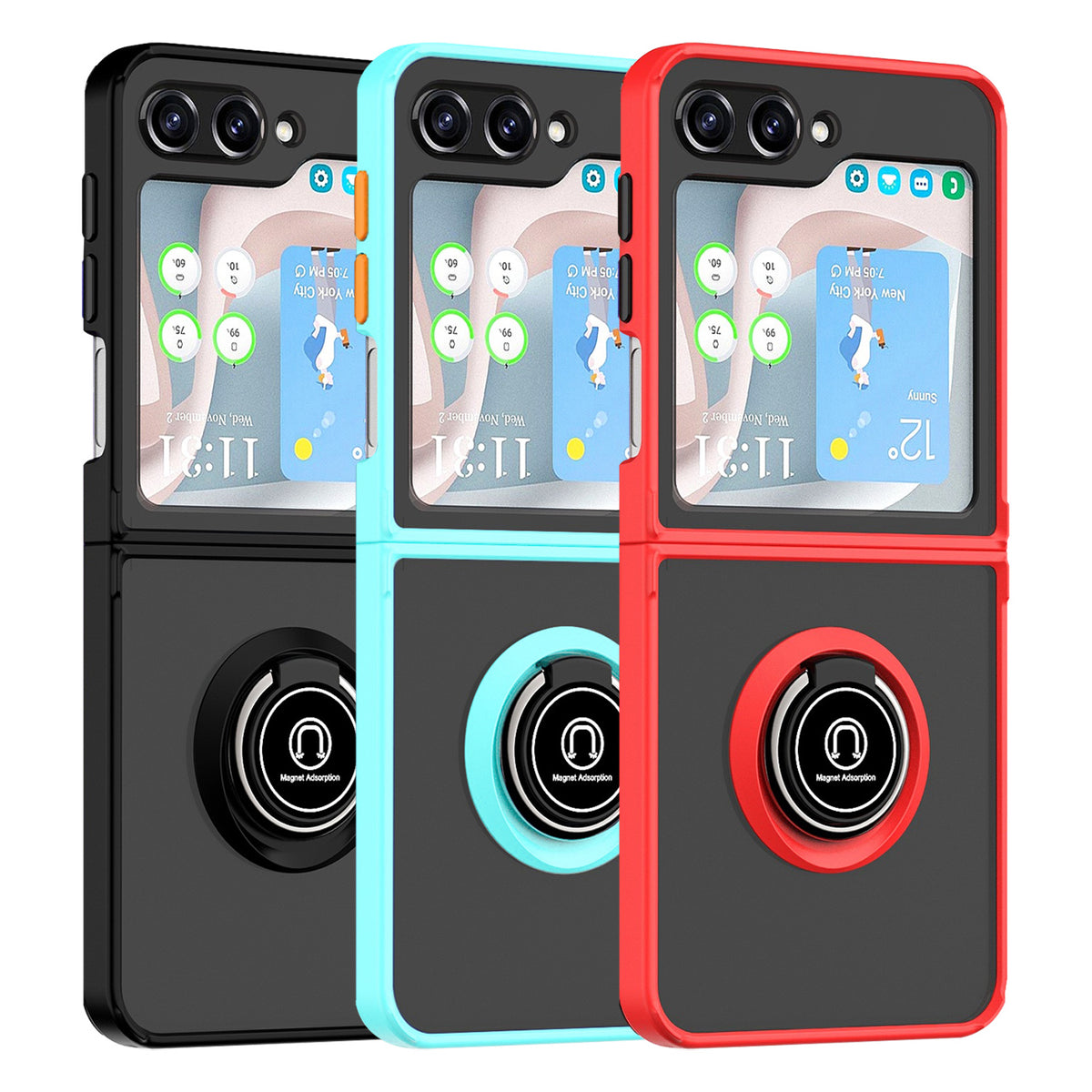 TJS "Define" Ring Kickstand Phone Case for Samsung Galaxy Z Flip 5