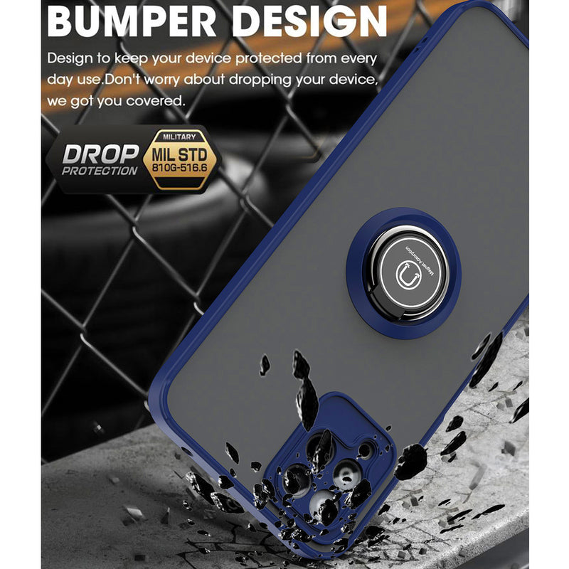 TJS "Define" Ring Kickstand Phone Case for T-mobile Revvl 6 Pro 5G