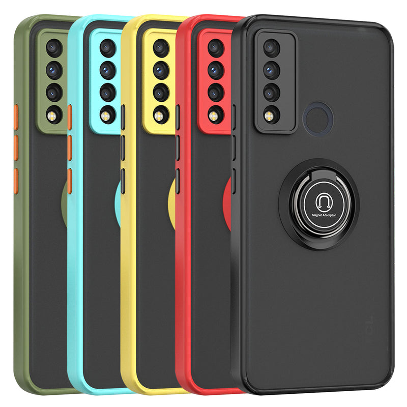 TJS "Define" Ring Kickstand Phone Case for TCL 20XE