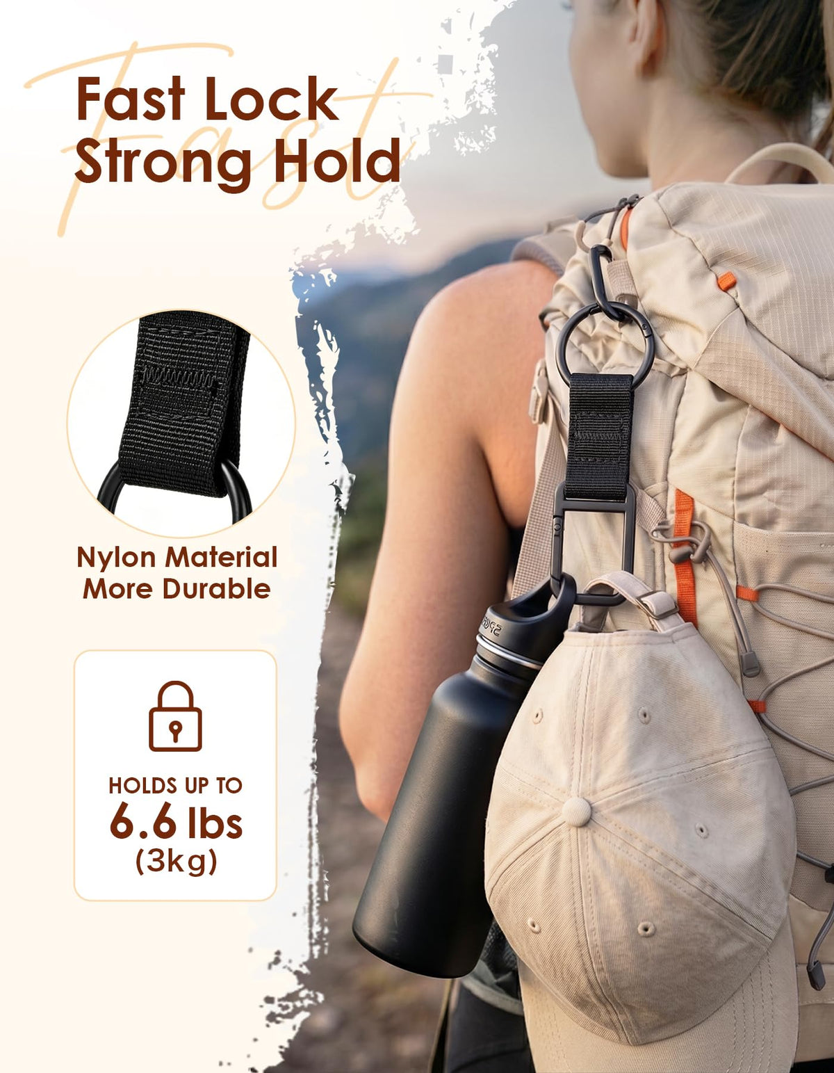 Niveaya travel hat clip detail 2