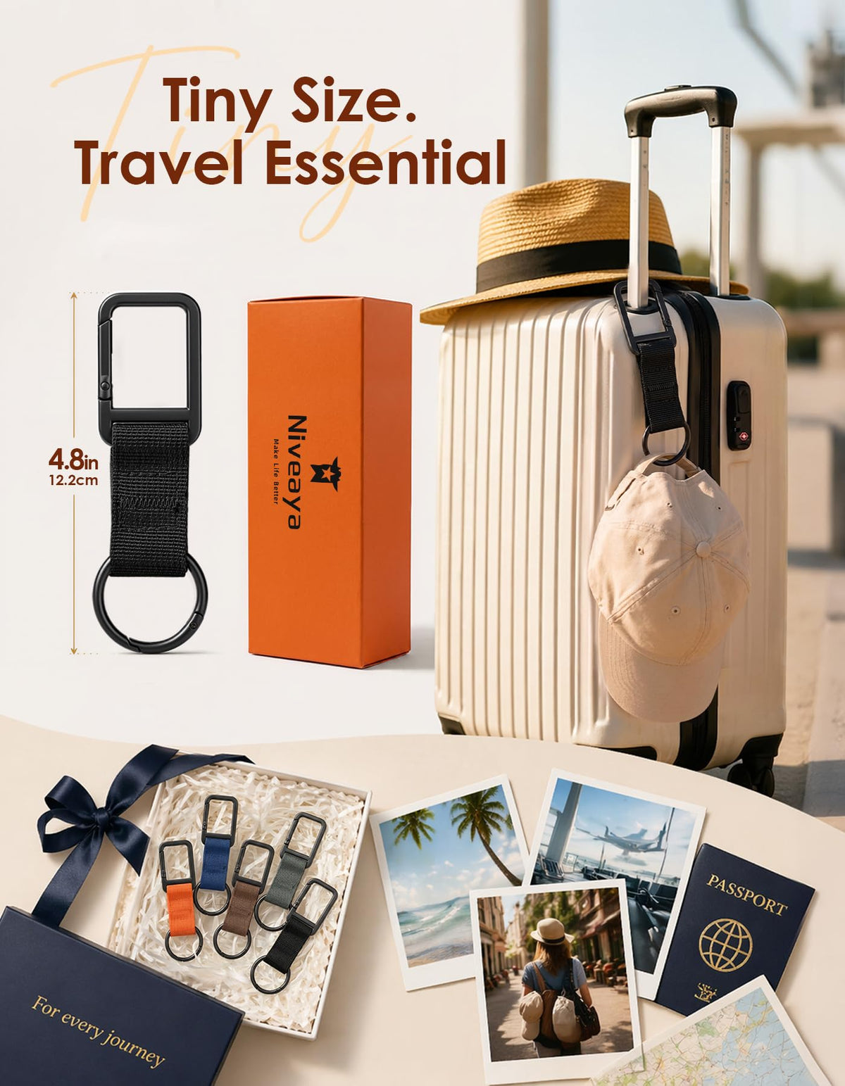 Niveaya travel hat clip detail 5