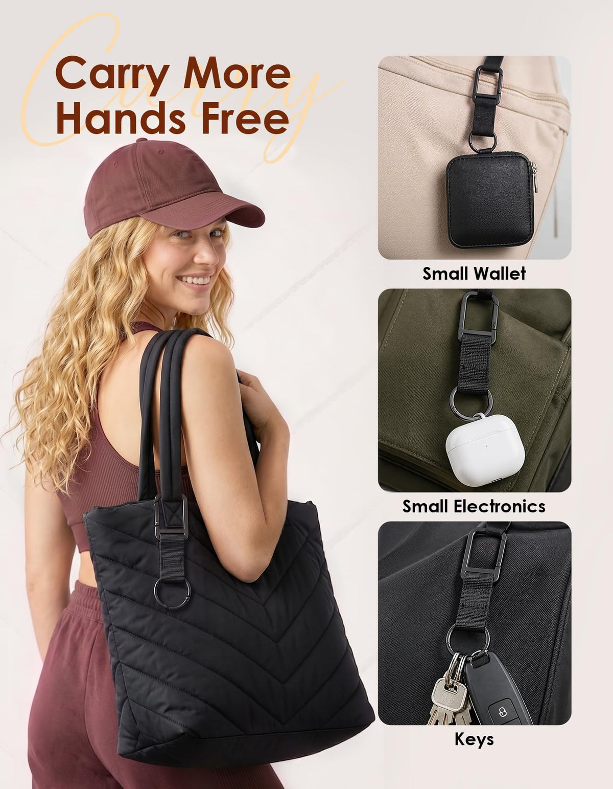 Niveaya travel hat clip detail 7