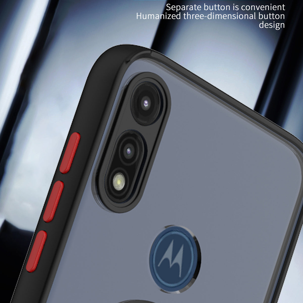 TJS "Define" Ring Kickstand Phone Case for Motorola E 2020