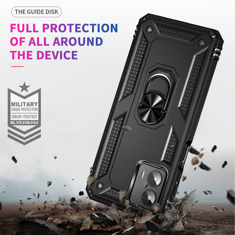 TJS "DuoGuard" Ring Kickstand Phone Case for Motorola G 5G 2023