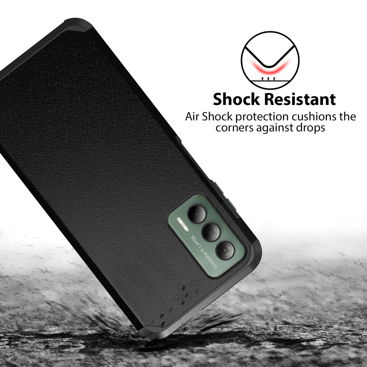 TJS "ArmorLux" Hybrid Phone Case for Cricket Outlast