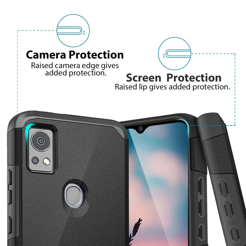 TJS "ArmorLux" Hybrid Phone Case for Cricket Icon 5