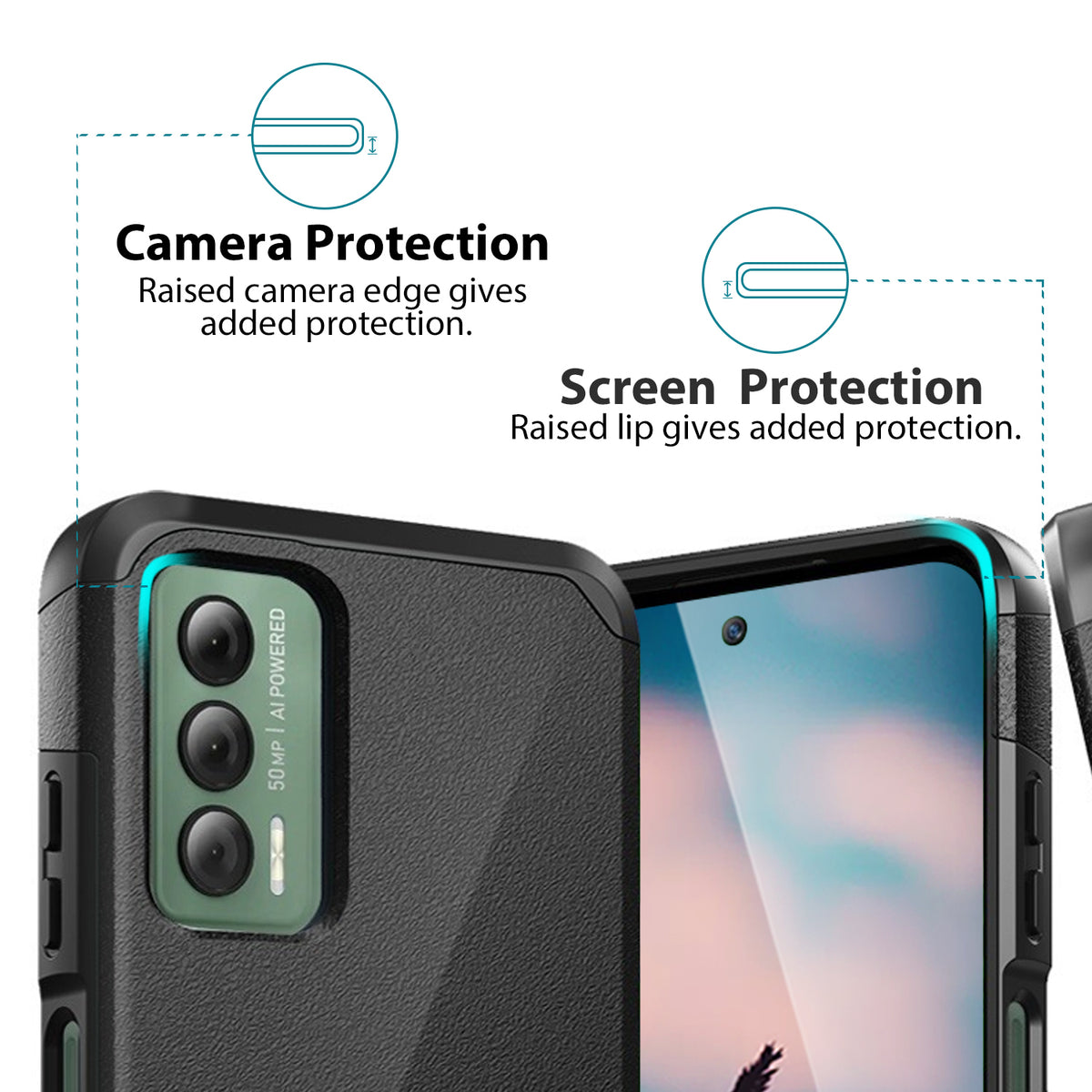 TJS "ArmorLux" Hybrid Phone Case for Cricket Outlast