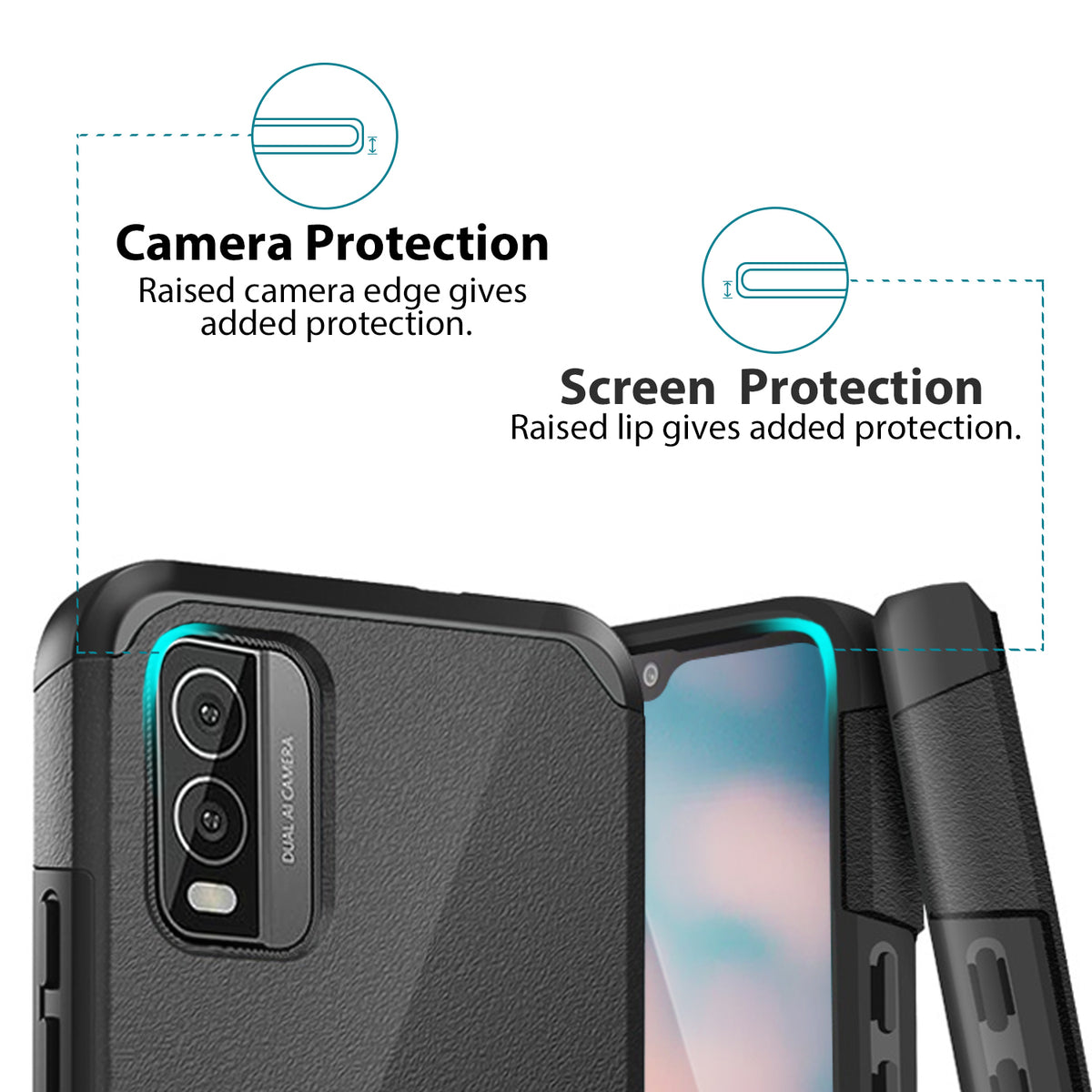 TJS "ArmorLux" Hybrid Phone Case for Nokia C210